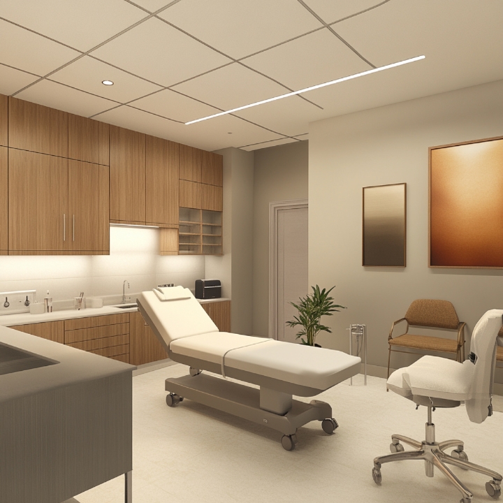 Sanitized medical exam room