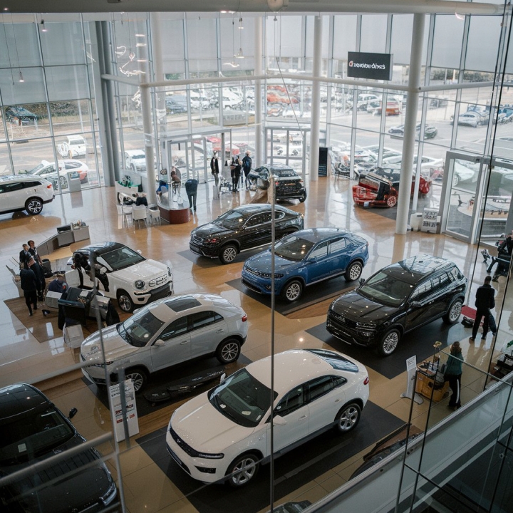 Clean retail auto showroom
